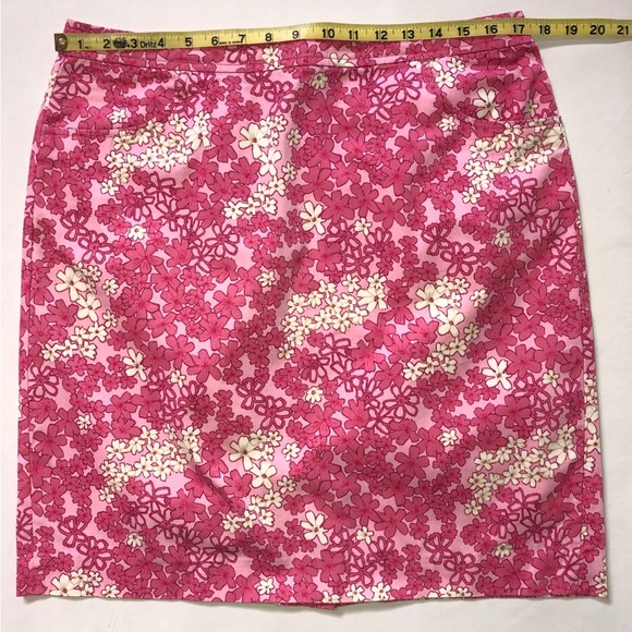 LOFT NWOT Pencil Skirt Floral Pockets Pink White (14) - Picture 8 of 16